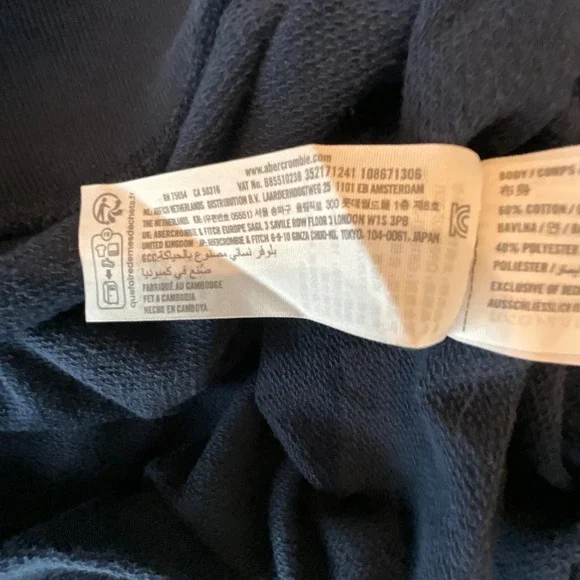 Hollister & Abercrombie Fitch‎ Blue Sweatshirt Size S Cozy Fleece Lined - Picture 7 of 8